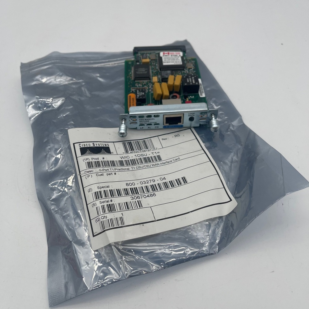 Cisco WIC-1DSU-T1 1-Port T1 Fractional T1 DSU/CSU WAN‎ Interface Card